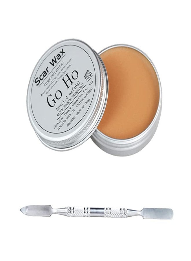 Go Ho شمع أنف وندبة Go Ho (1.4 أونصة)، شمع جلد جروح مزيف، طلاء جسم أنف مزيف لزي الزومبي في المسرح، مكياج SFX مع ملعقة، تأثيرات مكياج خاصة لمهرجان الهالوين والحفلات - Image 1