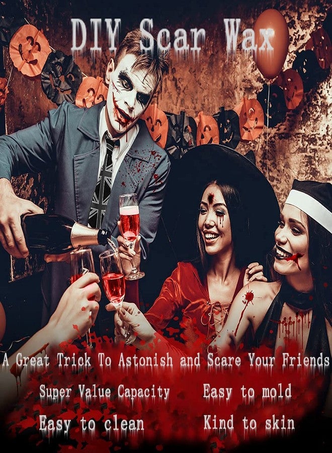 Go Ho شمع أنف وندبة Go Ho (1.4 أونصة)، شمع جلد جروح مزيف، طلاء جسم أنف مزيف لزي الزومبي في المسرح، مكياج SFX مع ملعقة، تأثيرات مكياج خاصة لمهرجان الهالوين والحفلات - Image 4