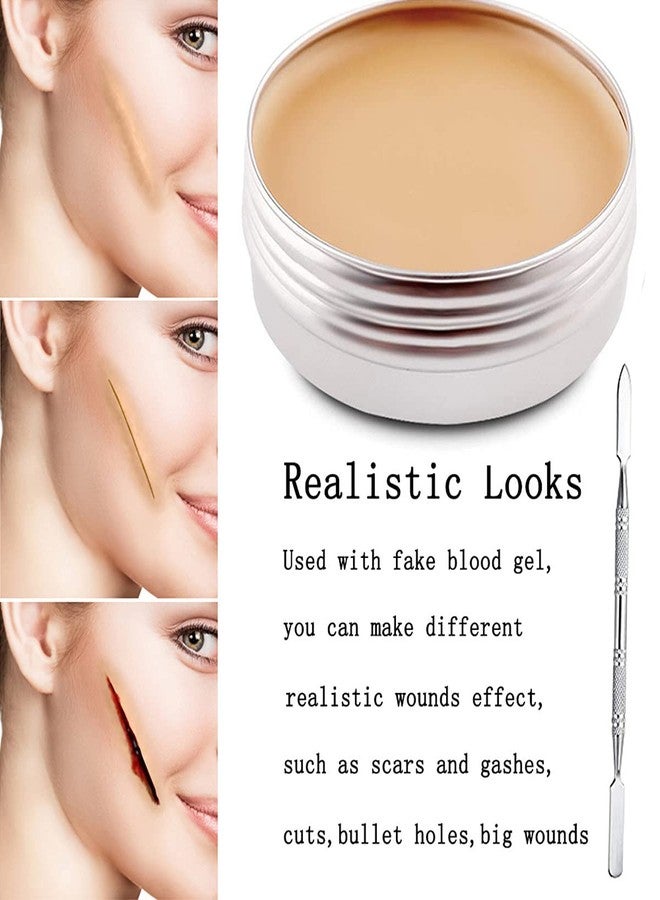 Go Ho شمع أنف وندبة Go Ho (1.4 أونصة)، شمع جلد جروح مزيف، طلاء جسم أنف مزيف لزي الزومبي في المسرح، مكياج SFX مع ملعقة، تأثيرات مكياج خاصة لمهرجان الهالوين والحفلات - Image 3