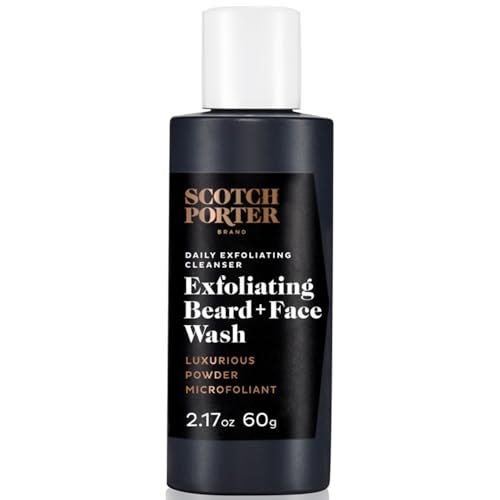 scotch porter غسول لحية مقشر من سكوتش بورتير  منظف وجه للرجال  مناسب للسفر  مصنّع بمكونات غير سامة  خالي من البارابين  الكبريتات  السيليكون  نباتي  زجاجة 217 أونصة - Image 1