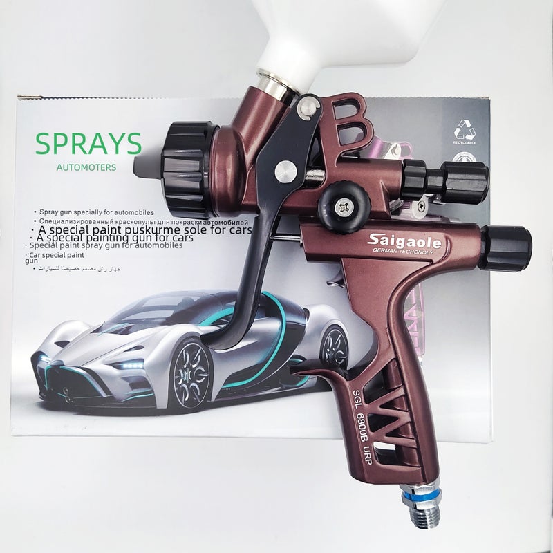 Pot Spray Gun 1.3 Caliber Saigaole Car Topcoat Paint Spray Gun High Atomization 6800 Spray Gun(Chameleon) - Image 5