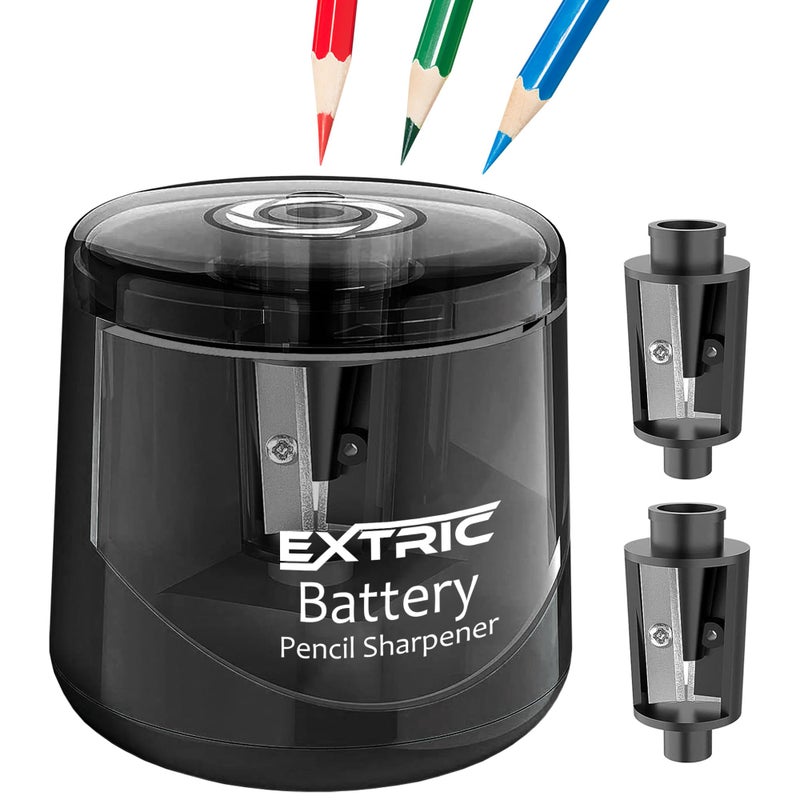 EXTRIC Battery Powered Electric Pencil Sharpener for #2 and Colored Pencils, Portable Sharpener for 6-8mm Pencils, Small Electronic Pencil Sharpeners for Home, School, Classroom, and Office Use - Image 1