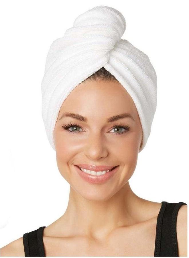 HOMESTAR Hair drying towel of the finest types cotton, white color - Image 1