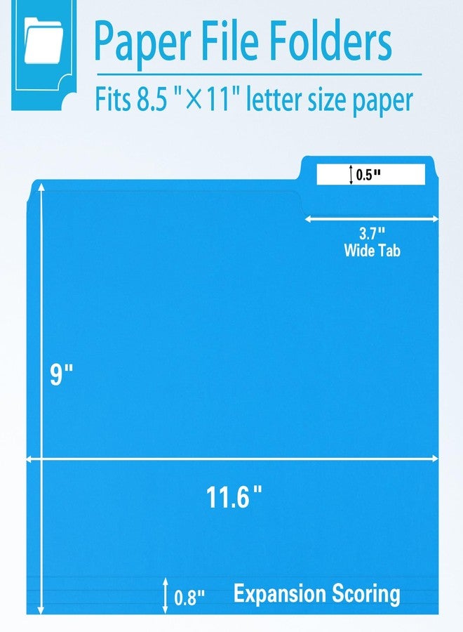 RAZCC File Folder, RAZCC 100 Pack 1/3 Cut Tab Colored File Folders, File Folder Letter Size for Office Classroom Use, Assorted 5 Colors Folders with Tabs - Image 2