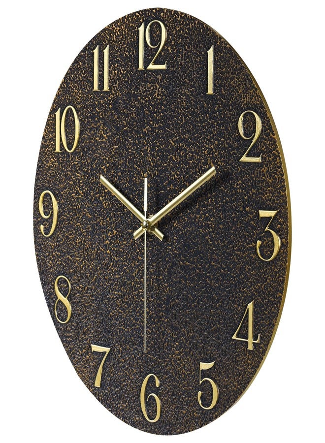 JoFomp 12 Inch Epoxy Resin Clock, Silent Modern Wall Clock for Bedroom, Living Room Decor, Gold Black for Bathroom, Kitchen Decorative - Image 5