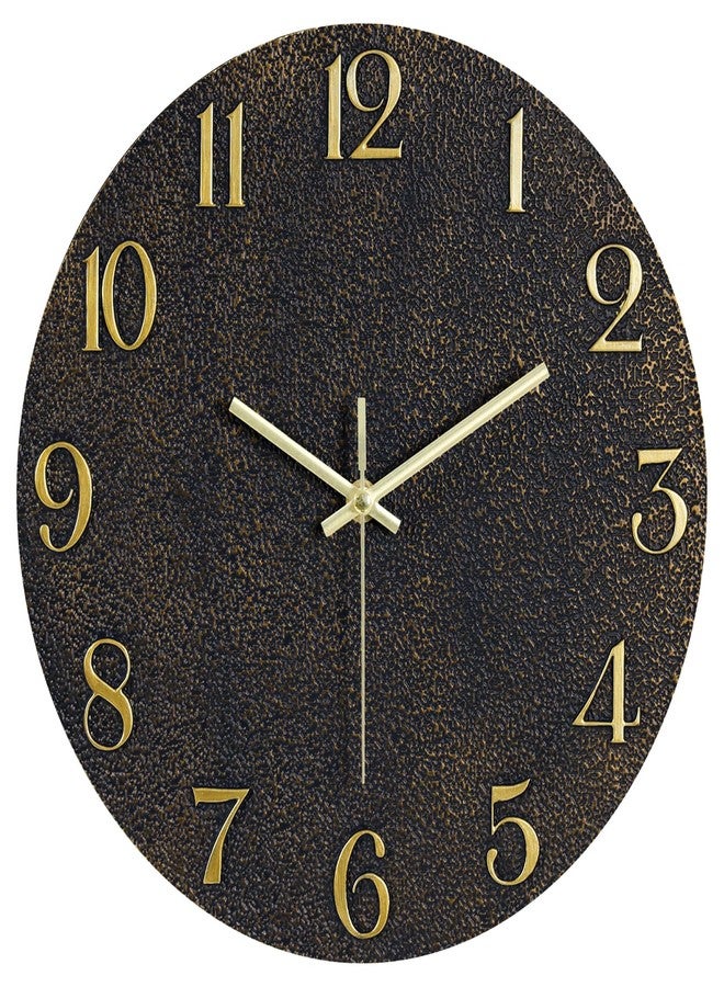 JoFomp 12 Inch Epoxy Resin Clock, Silent Modern Wall Clock for Bedroom, Living Room Decor, Gold Black for Bathroom, Kitchen Decorative - Image 1