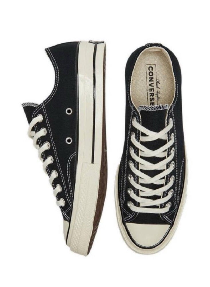CONVERSE Unisex 1970s Low Top Sneakers Black - Classic Canvas Lifestyle Shoes - Image 3