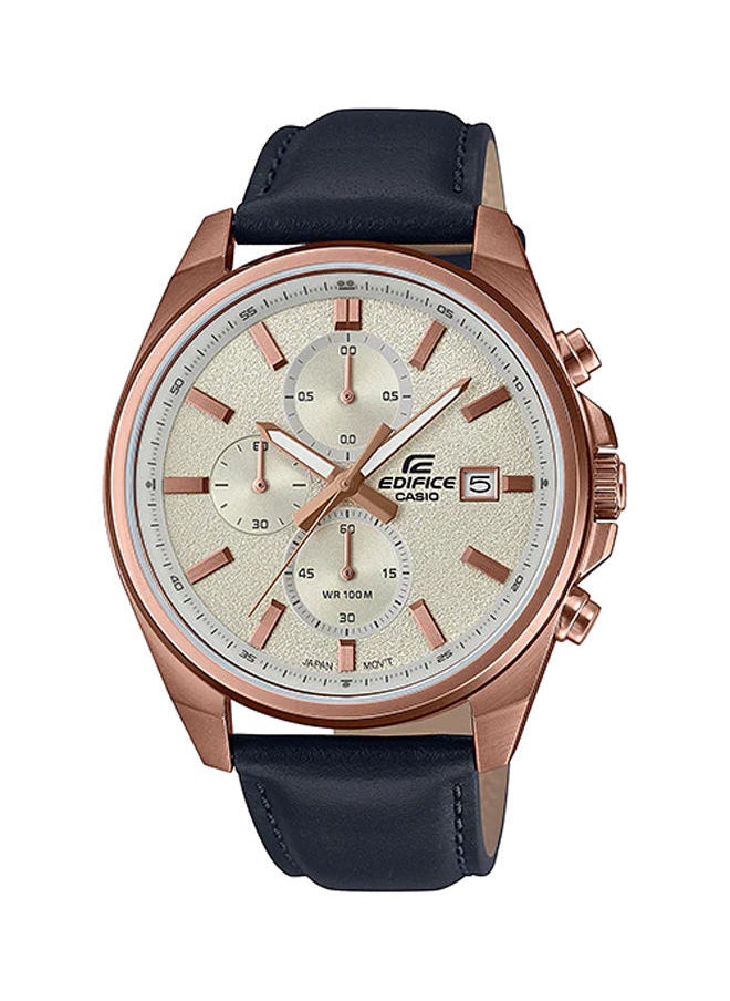 EDIFICE CASIO - Leather Chronograph Watch EFV-610CL-7AVUDF - Image 1