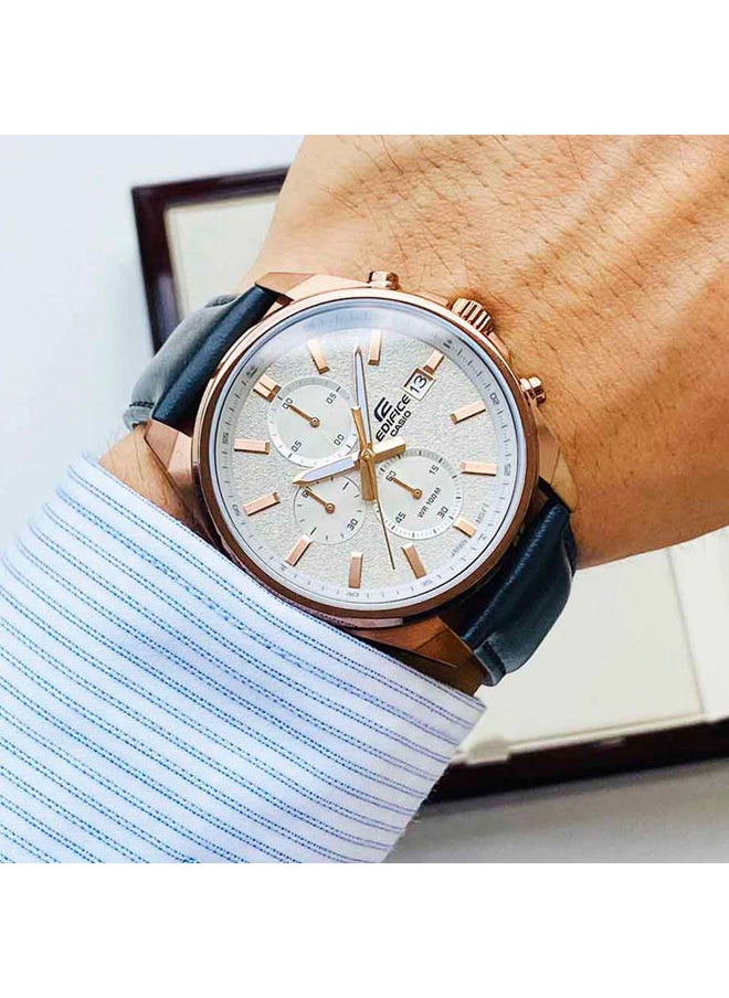 EDIFICE CASIO - Leather Chronograph Watch EFV-610CL-7AVUDF - Image 1