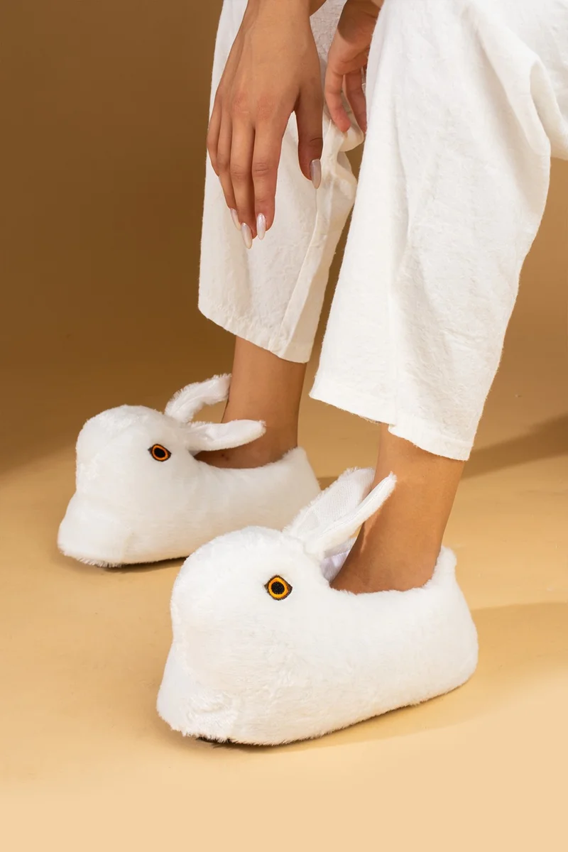 Pembe Potin Pink Potin Cute Rabbit Thick Thermal Sole Women's Panduf K110-25