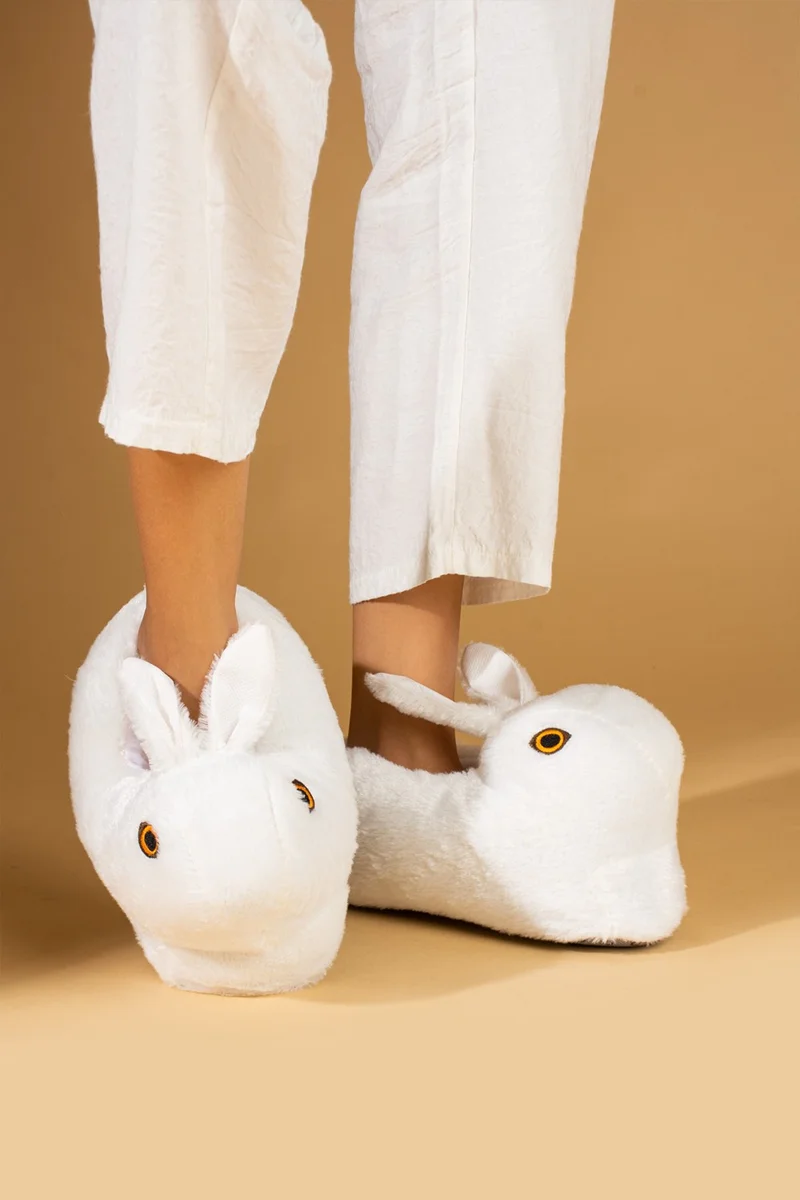 Pembe Potin Pink Potin Cute Rabbit Thick Thermal Sole Women's Panduf K110-25