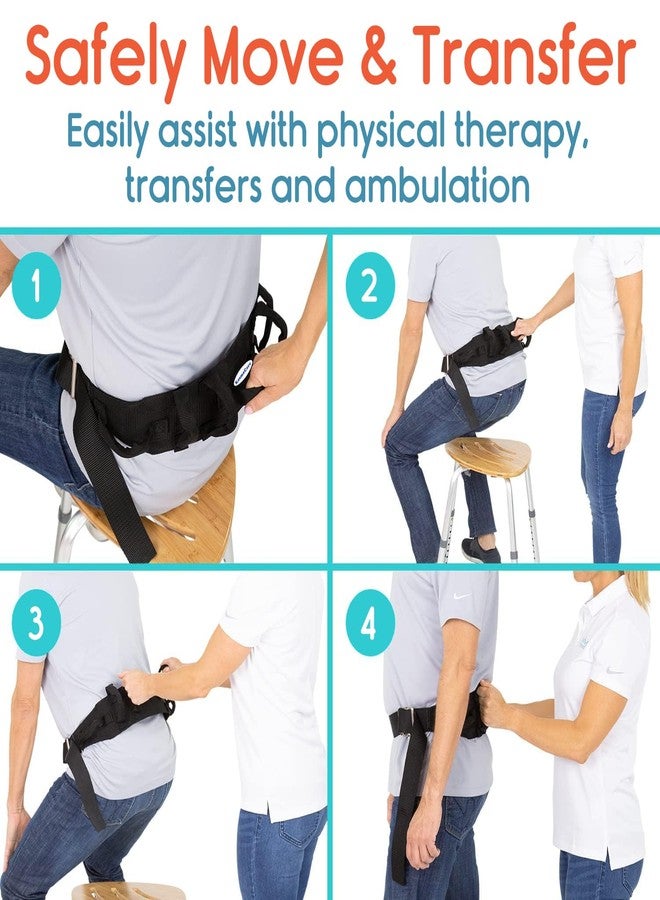 KosmoCare Gait Belt | Transfer Belt | 7 Grip Handles | Safely Move & Transfer | Bariatrics Pediatric Elderly Occupational & Physical Therapy| Long Strap with Quick Release Metal Buckle| 27-52 Inches - Image 5
