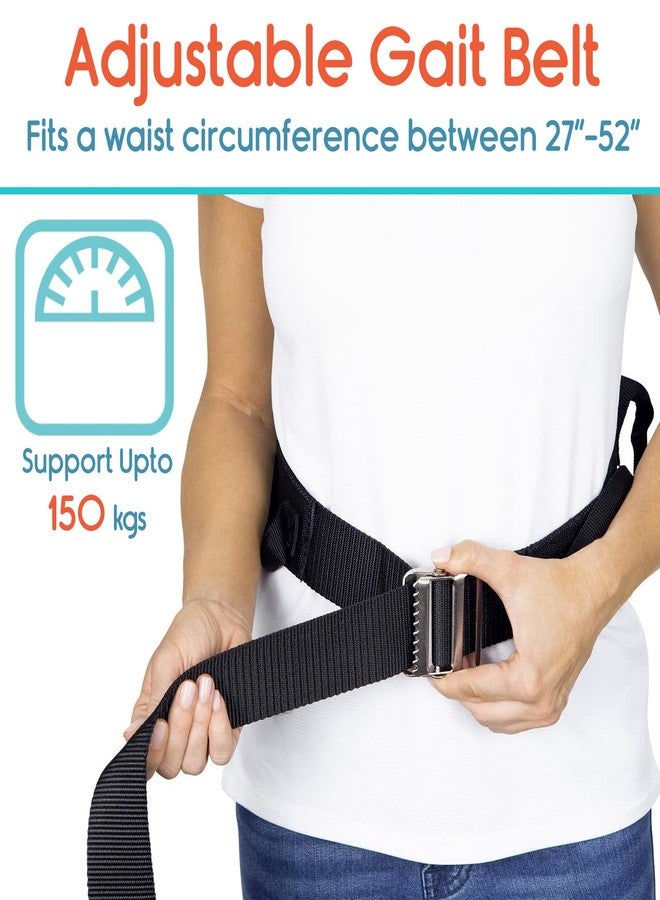 KosmoCare Gait Belt | Transfer Belt | 7 Grip Handles | Safely Move & Transfer | Bariatrics Pediatric Elderly Occupational & Physical Therapy| Long Strap with Quick Release Metal Buckle| 27-52 Inches - Image 4