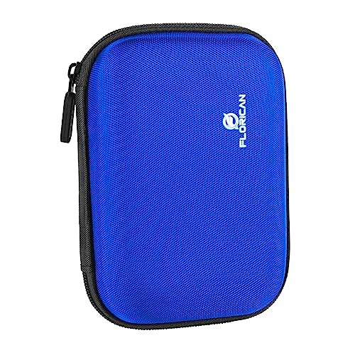 Florican External Hard Drive Case Shell 2.5-Inch Hard Drive Portable Storage Organizer Bag for Earphone USB Cable Mobile Charger Hard Disk-Double Padded Wd Seagate Sony Dell Toshiba,Blue - Image 1