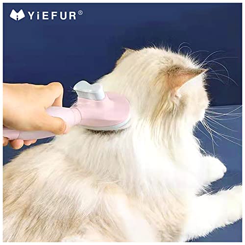 YiEFUR Cat Hair Brush, Soft Silicone Self Cleaning Brush for Short and Long Haired Cats, Pink Pet Grooming Comb, Cat Shedding Brushes - Image 5
