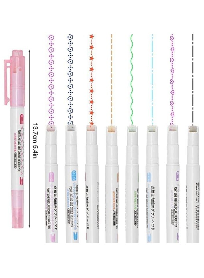 GT-Wheel Colorful Curve Highlighter Pen Set Dual Tip Markers for Creative Journaling & Art (8PCS) - Image 3