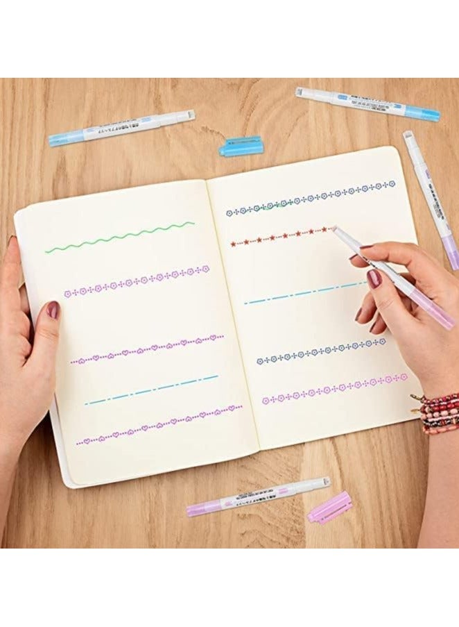 GT-Wheel Colorful Curve Highlighter Pen Set Dual Tip Markers for Creative Journaling & Art (8PCS) - Image 4