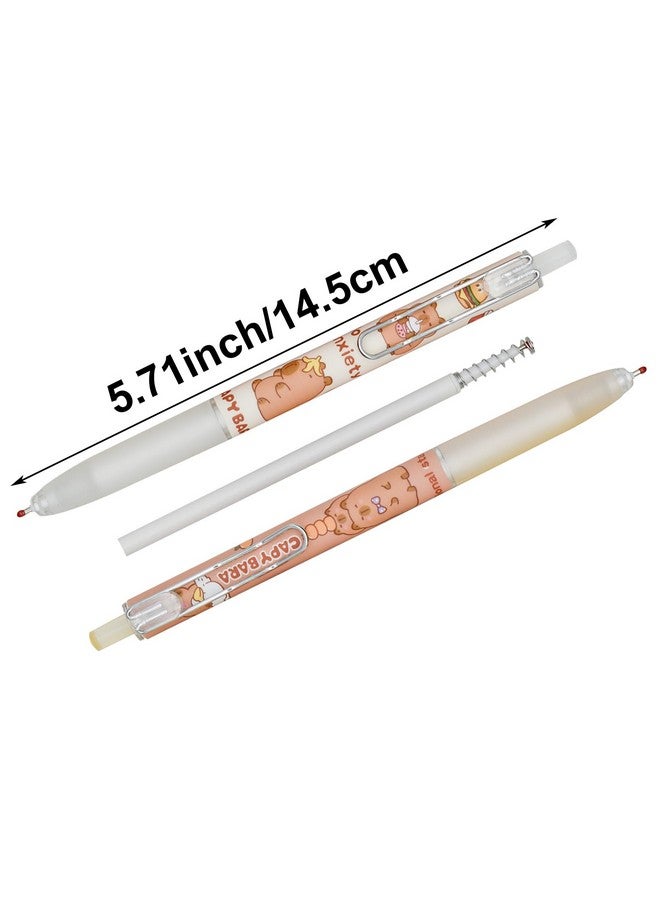 Maydahui 12 Pcs Cute Capybara Gel Pens Retractable Kawaii Pens Independent Capybara Novelty Animal Pens Balck Ink for School Office Supplies Capybara Theme Party Favors - Image 2