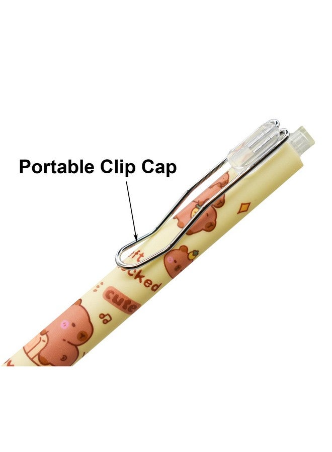 Maydahui 12 Pcs Cute Capybara Gel Pens Retractable Kawaii Pens Independent Capybara Novelty Animal Pens Balck Ink for School Office Supplies Capybara Theme Party Favors - Image 4
