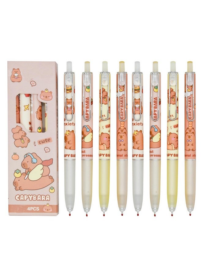 Maydahui 12 Pcs Cute Capybara Gel Pens Retractable Kawaii Pens Independent Capybara Novelty Animal Pens Balck Ink for School Office Supplies Capybara Theme Party Favors - Image 1