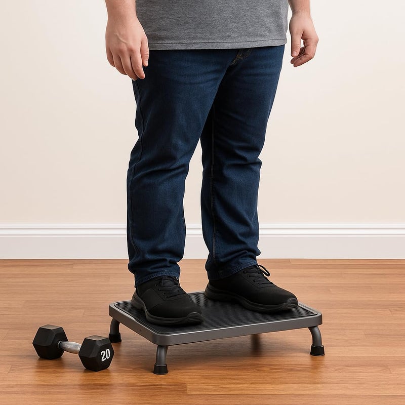 Aeranto Heavy-Duty One Step Stool with Carry Handle â€“ 4.1" Low Foot Stool, Non-Slip Rubber Platform, 500lb Capacity â€“ Portable Safety Step Stools for Adults, Seniors, Bathroom, Bed, SUV, 17"x13" - Image 4