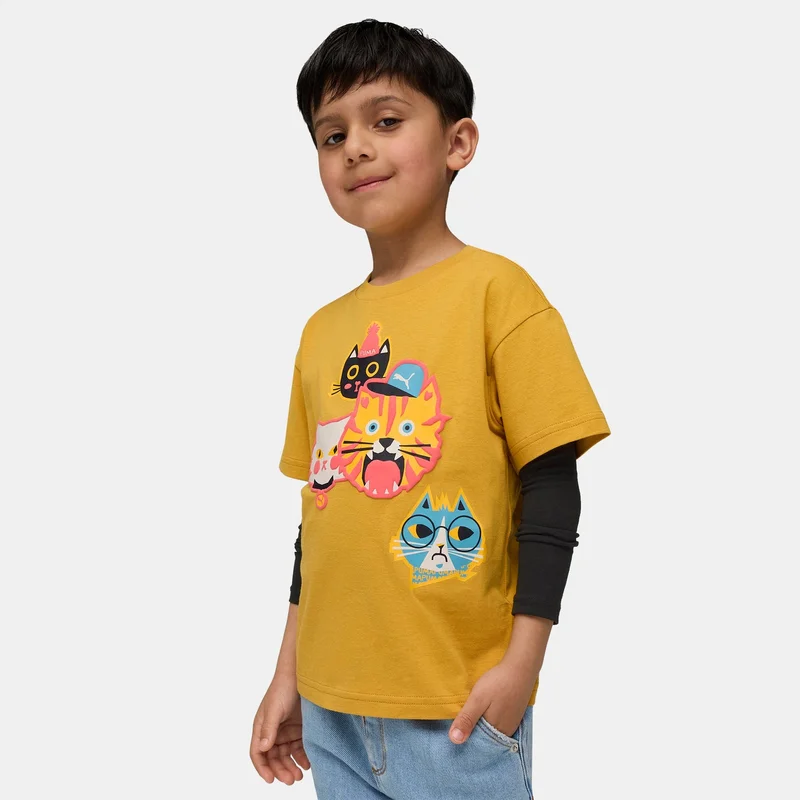 PUMA Kids' Moody Cat Graphic T-Shirt