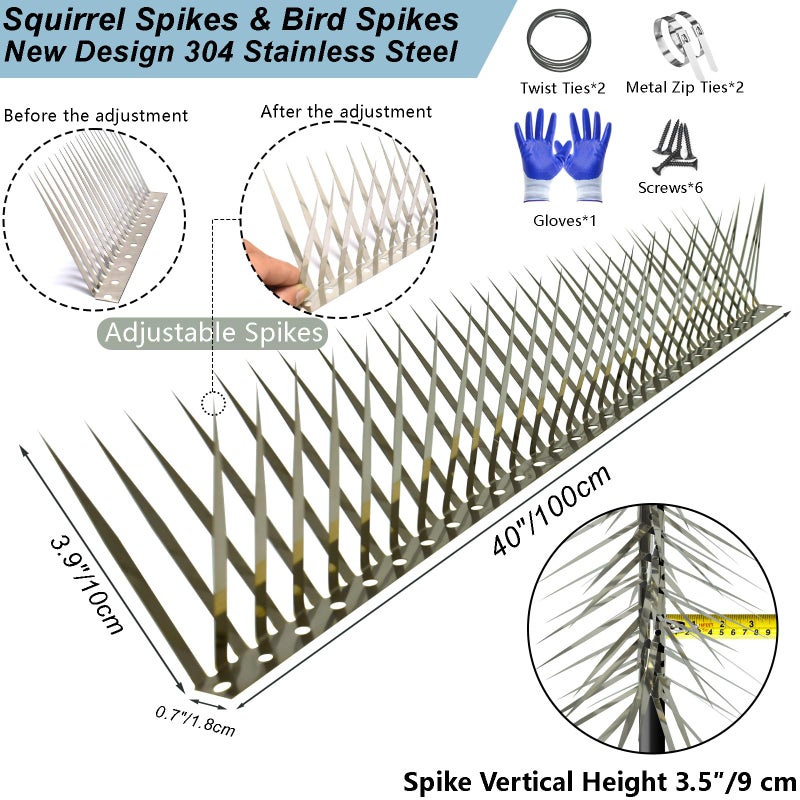 TIQUKDELY Bird Spikes, Outdoor Squirrel Spikes, Squirrel Baffles for Bird Feeder Poles, Avoid Climbing Garden Fences and Fruit Trees. (40 inches) - Image 2