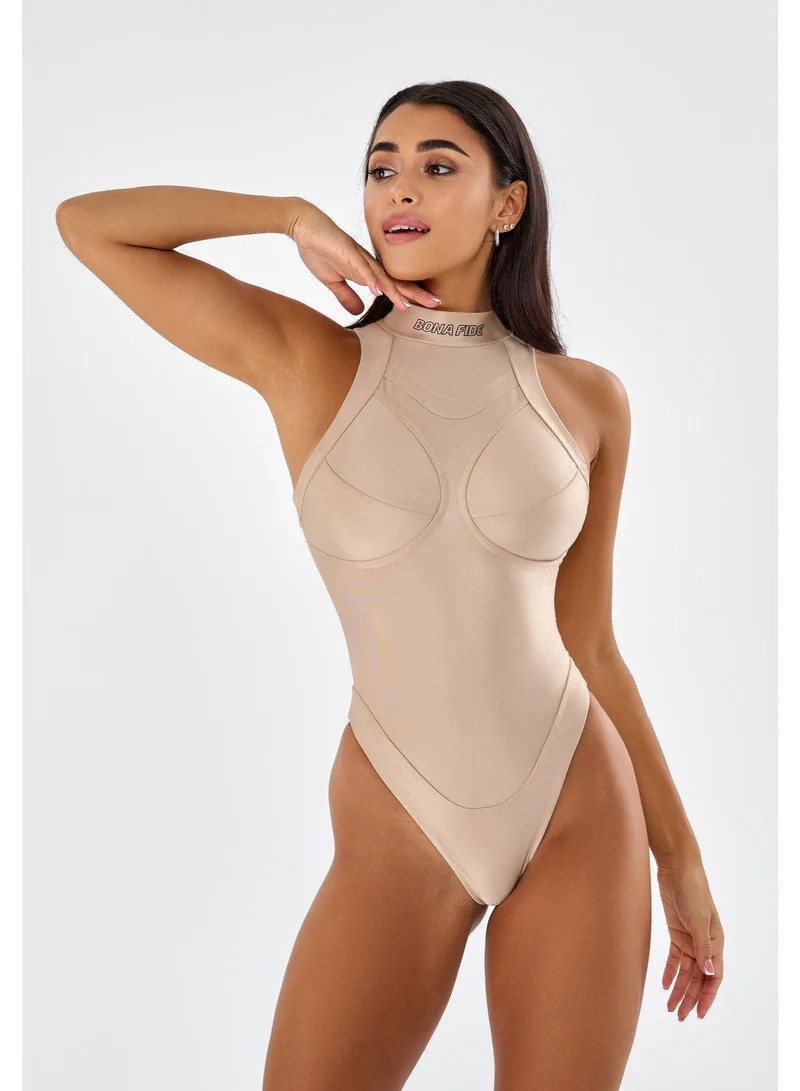 Bona Fide Atomic Body Beige Bona Fide One Piece Bathing Suit for Women Women's One-Piece Swimsuits 1 Piece Swimsuits for Women Monokini for Women | Best Price UAE