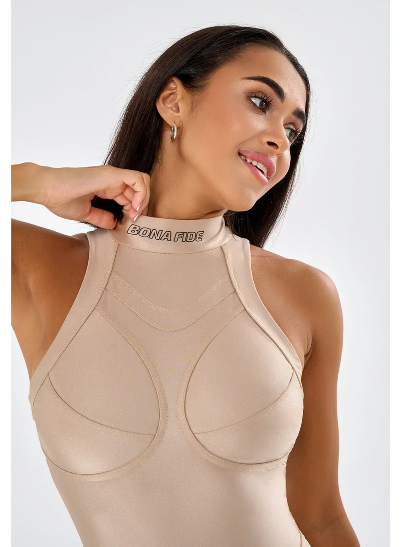 Bona Fide Atomic Body Beige Bona Fide One Piece Bathing Suit for Women Women's One-Piece Swimsuits 1 Piece Swimsuits for Women Monokini for Women | Best Price UAE