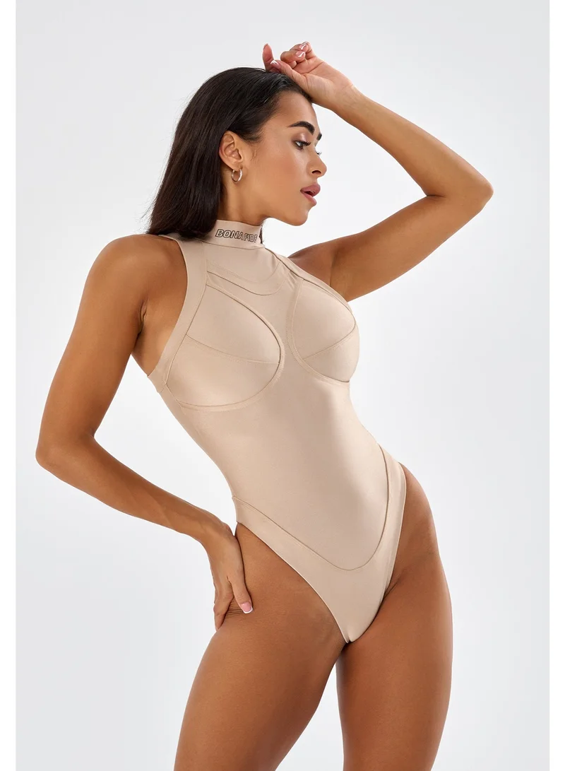 Bona Fide Atomic Body Beige Bona Fide One Piece Bathing Suit for Women Women's One-Piece Swimsuits 1 Piece Swimsuits for Women Monokini for Women | Best Price UAE