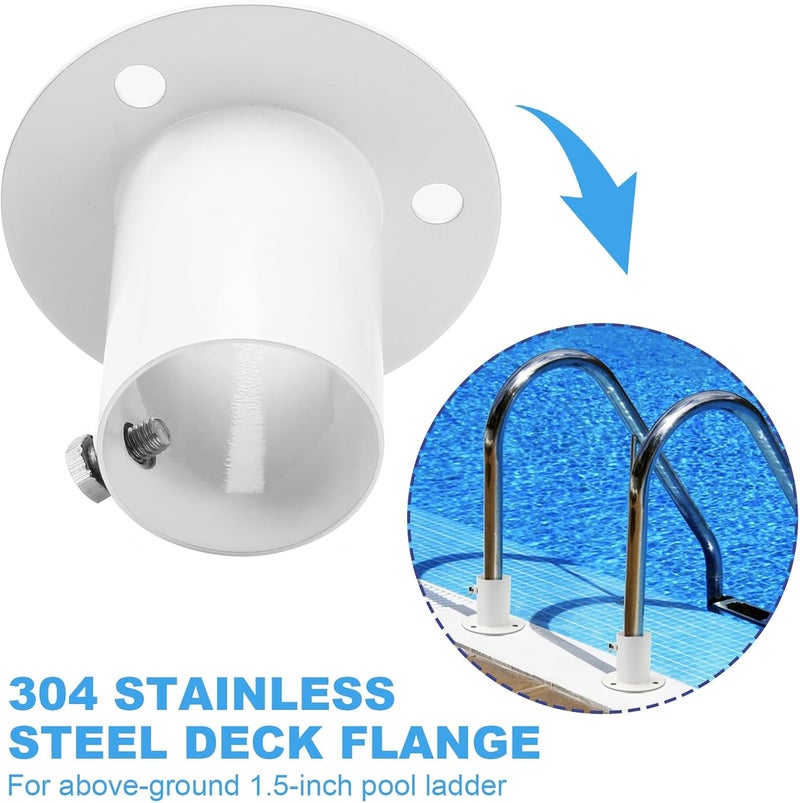 Screw Man 1 1/2" Deck Anchor Flange (2 Pcs) for Pool Ladder Brackets Stainless Steel Above Ground Pool Accessories Pool Deck Flange - Image 3