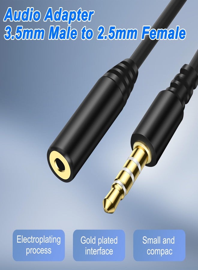 XMSJSIY 2.5mm to 3.5mm Adapter 3.5mm 1/8" Male to 2.5mm Female 4-Pole Audio Stereo Adapter Headphone Cable Connector for Earphone Phone PC Recorder 15CM/5.6INCH 2PCS - Image 3