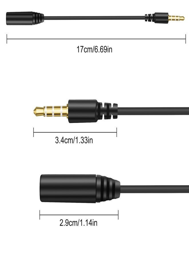 XMSJSIY 2.5mm to 3.5mm Adapter 3.5mm 1/8" Male to 2.5mm Female 4-Pole Audio Stereo Adapter Headphone Cable Connector for Earphone Phone PC Recorder 15CM/5.6INCH 2PCS - Image 2