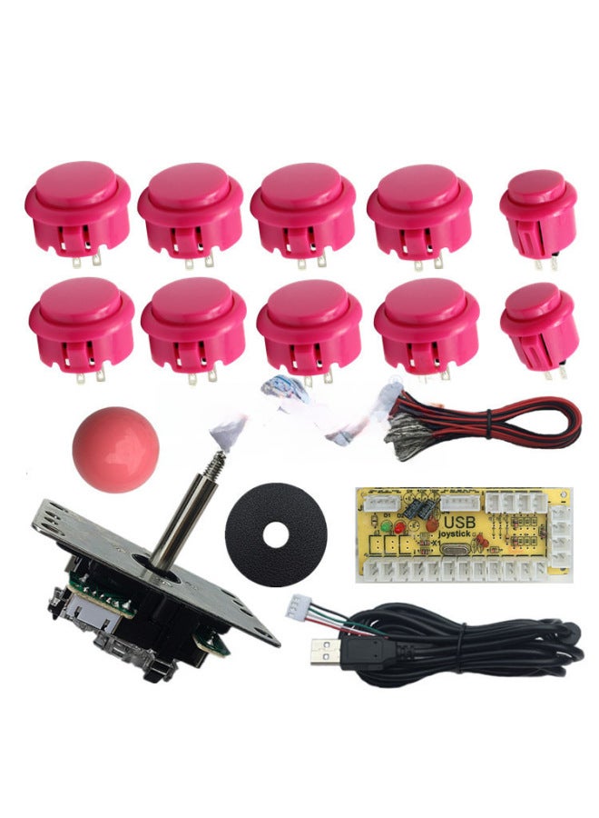 Usb Arcade Joystick Circuit Board Sanwa Joystick Accessories Card Button Switch Digital Computer Game-Product Color:Green  - Image 4