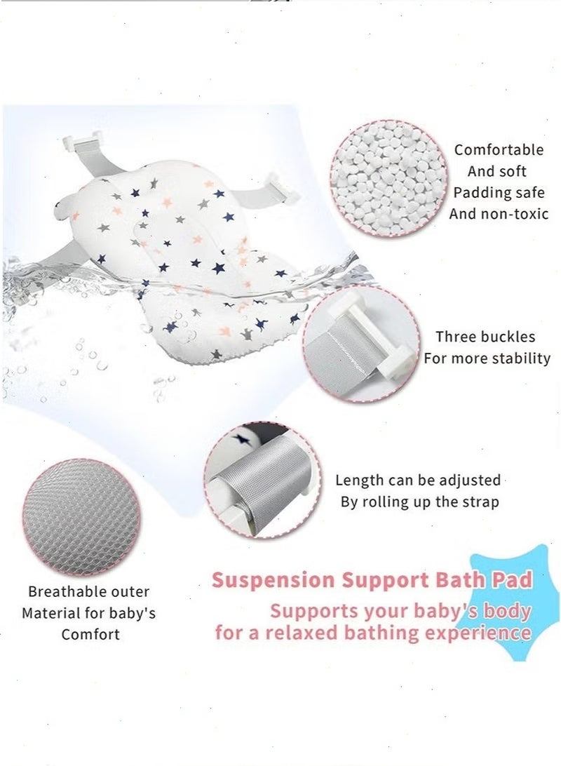 يواوليتي حوض استحمام للأطفال، حوض استحمام قابل للطي مع وسادة استحمام ناعمة للأطفال حديثي الولادة، فتحة تصريف وأرجل دعم مانعة للانزلاق (وردي) - Image 4