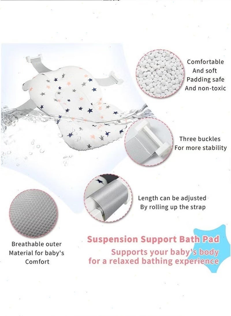 يواوليتي حوض استحمام للأطفال، حوض استحمام قابل للطي مع وسادة استحمام ناعمة للأطفال حديثي الولادة، فتحة تصريف وأرجل دعم مانعة للانزلاق (وردي) - Image 5