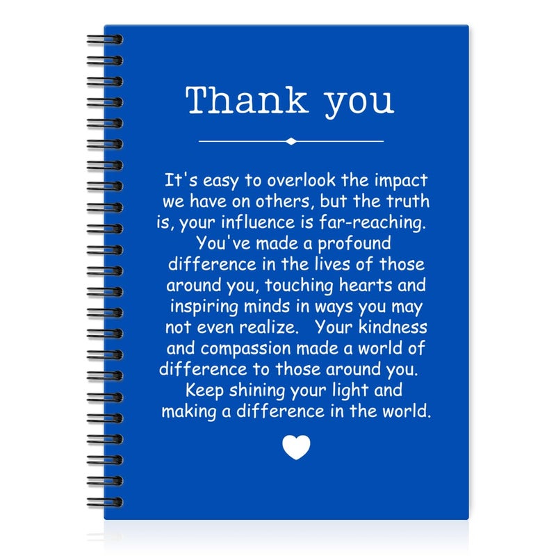 Qyuvk Thank You Dark Blue Hardcover 160 Pages Spiral Notebooks  Funny Thank You Gifts For Women Men Coworkers Leader Mentor  Appreciation Gifts For Employees  Thanksgiving Gifts For Colleagues Leaders - Image 1