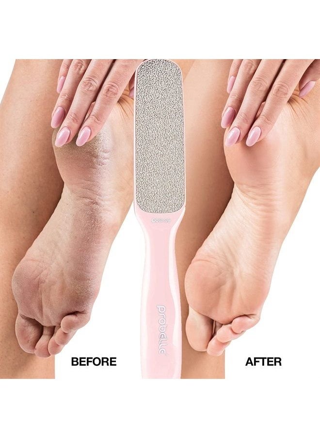 Probelle - Double Sided Multidirectional Nickel Foot File Callus Remover - Immediately Reduces calluses and Corns to Powder for Instant Results, Safe Tool (Pink) - Image 1