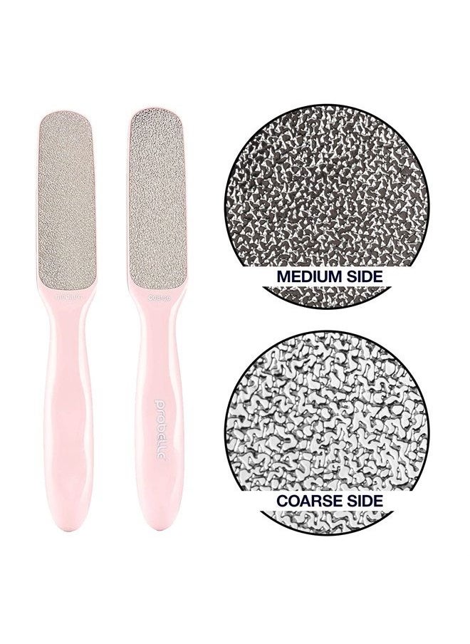 Probelle - Double Sided Multidirectional Nickel Foot File Callus Remover - Immediately Reduces calluses and Corns to Powder for Instant Results, Safe Tool (Pink) - Image 1