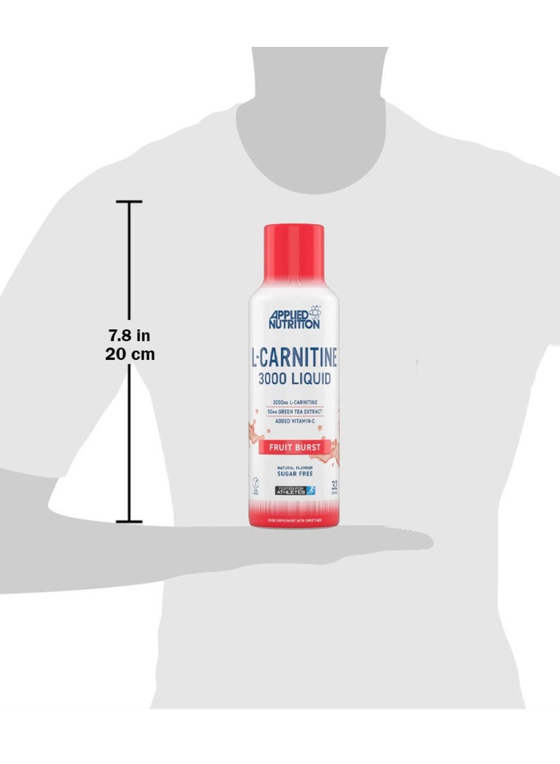 Applied Nutrition L‑Carnitine 3000 Liquid – Fruit Burst 480 ml | High‑Strength Fat Metabolizer, Vegan & Halal, with Green Tea + Vitamin C - Image 3
