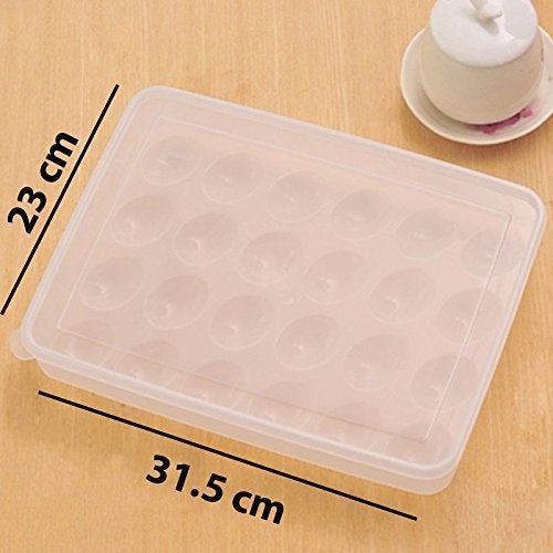 WOX MOX WOX MOX Egg Storage Box with Lid for 24 Eggs Transparent Plastic Pack of 1  - Image 3