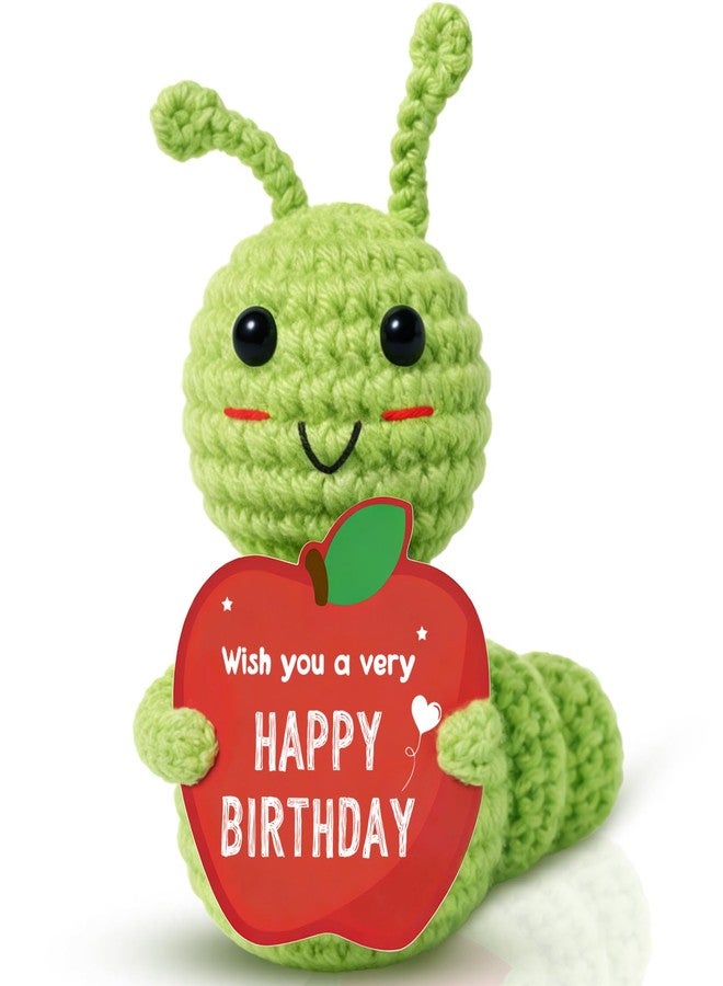 Frabaca Wish You a Very Happy Birthday Crochet Caterpillar with Message Card - Cute Bday Decoration - Gift for Her Him Best Friend Teenage Grandkids - Image 1