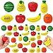 Outus 40 Pcs Fruit Stress Balls Bulk Inspirational Squeeze Balls Positive Foodie Fidgets Watermelon Veggie Foam Toy Gifts for Coworkers Employee Staff Office Dancing Fruit Party Favor Classic - Image 2