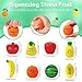 Outus 40 Pcs Fruit Stress Balls Bulk Inspirational Squeeze Balls Positive Foodie Fidgets Watermelon Veggie Foam Toy Gifts for Coworkers Employee Staff Office Dancing Fruit Party Favor Classic - Image 4