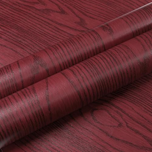 HOMEMATES Self-Adhesive Wallpaper Waterproof Old Furniture Vinyl Stickers Wooden Door Wardrobe Desktop PVC Wall Papers 45 X 304 CM- (Cherry Wood) - Image 2