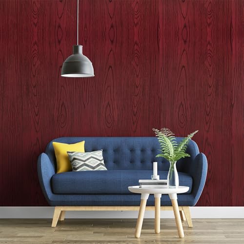 HOMEMATES Self-Adhesive Wallpaper Waterproof Old Furniture Vinyl Stickers Wooden Door Wardrobe Desktop PVC Wall Papers 45 X 304 CM- (Cherry Wood) - Image 5