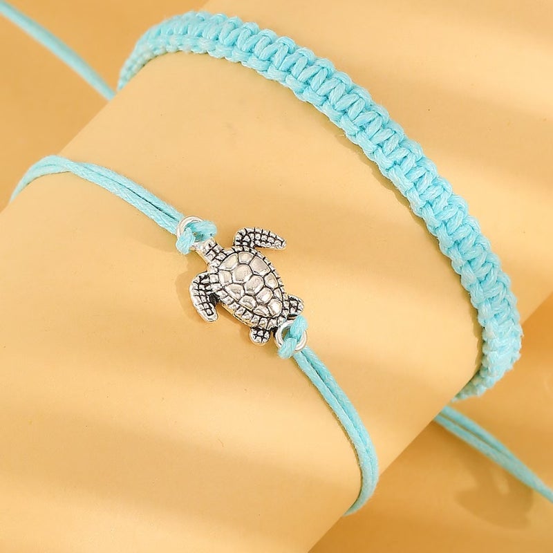 ofeankri Cross-Border Bohemian New Fashion Beach Handmade Woven Turtle Anklet Animal Beach Foot Chain - Image 3