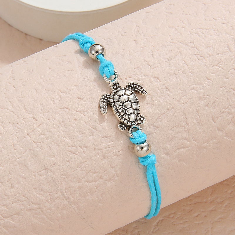 ofeankri Cross-Border Bohemian New Fashion Beach Handmade Woven Turtle Anklet Animal Beach Foot Chain - Image 4
