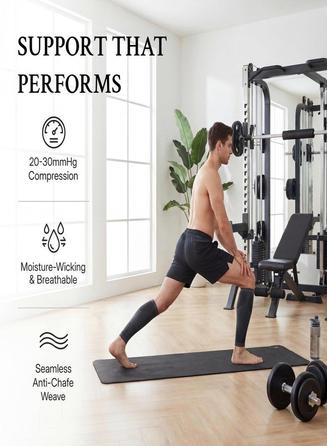 KEKING Calf Compression Sleeves for Men & Women - Footless Leg Compression Socks for Running, Shin Splint, Varicose Vein & Leg Pain Relief - Non-Slip Ergonomic Fit, Breathable Sports Support - Image 3