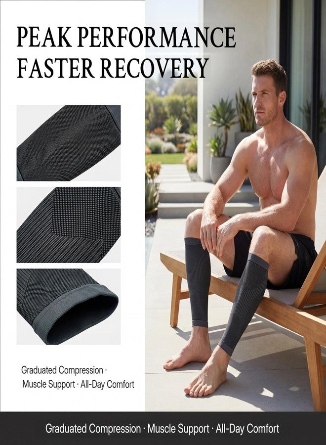 KEKING Calf Compression Sleeves for Men & Women - Footless Leg Compression Socks for Running, Shin Splint, Varicose Vein & Leg Pain Relief - Non-Slip Ergonomic Fit, Breathable Sports Support - Image 4